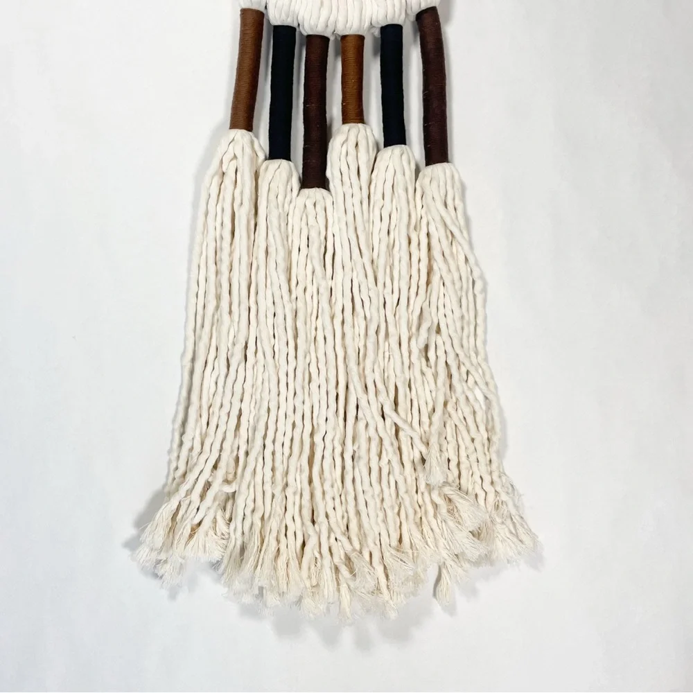 Wood and Cream Macrame Wall Hanging Made in Tulum